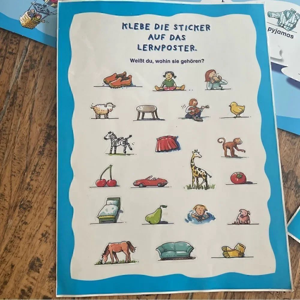 Bilingual Learning Poster with Stickers for Kids - Picture 2 of 11